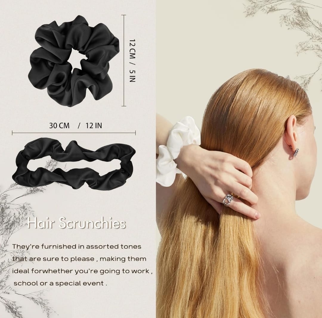 GEMS CROWN XL Satin Hair Scrunchie β Soft, Elegant & Hair-Friendly