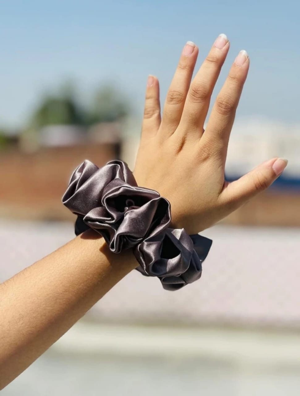 GEMS CROWN XL Satin Hair Scrunchie – Soft, Elegant & Hair-Friendly