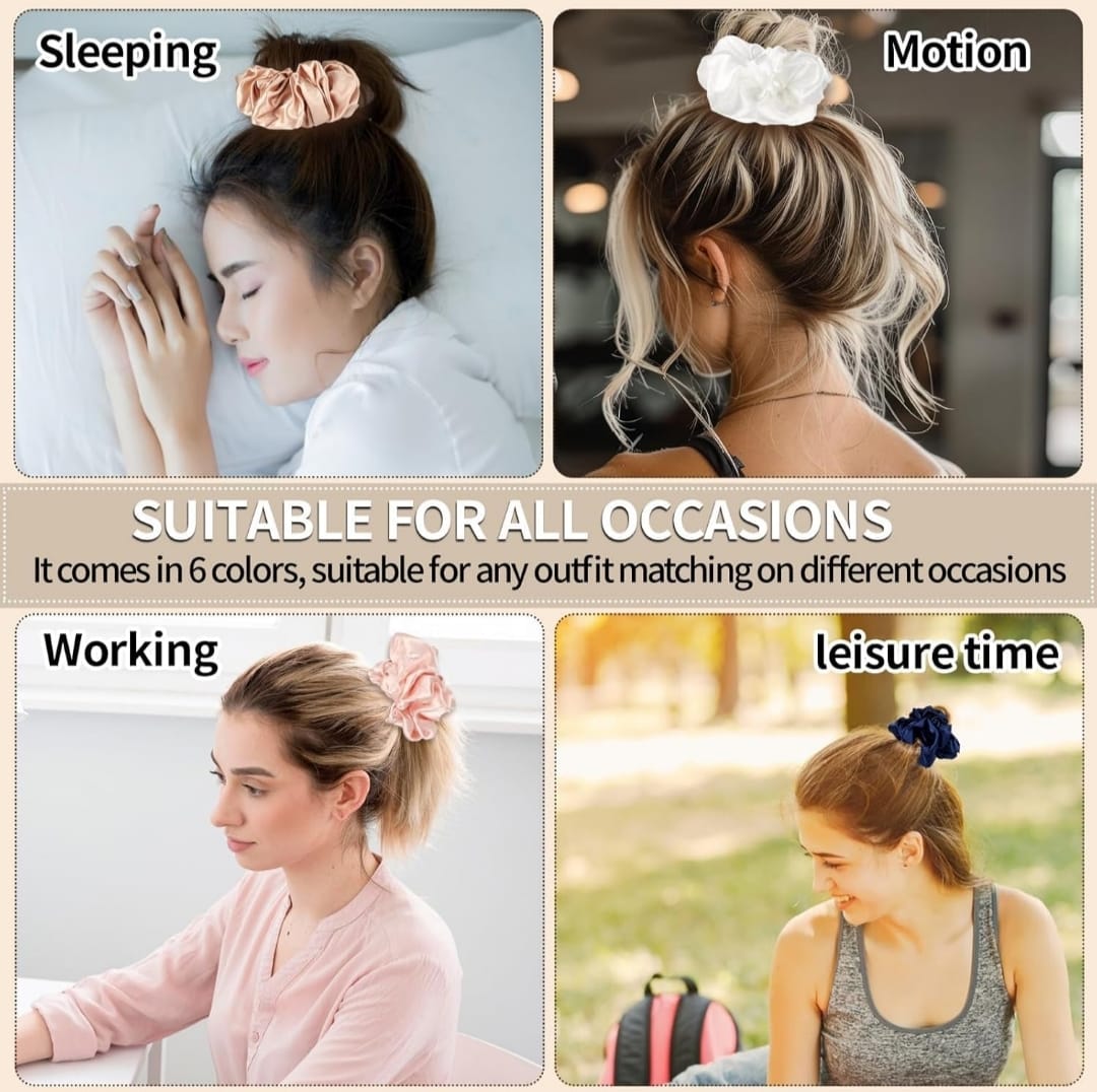 GEMS CROWN XL Satin Hair Scrunchie – Soft, Elegant & Hair-Friendly